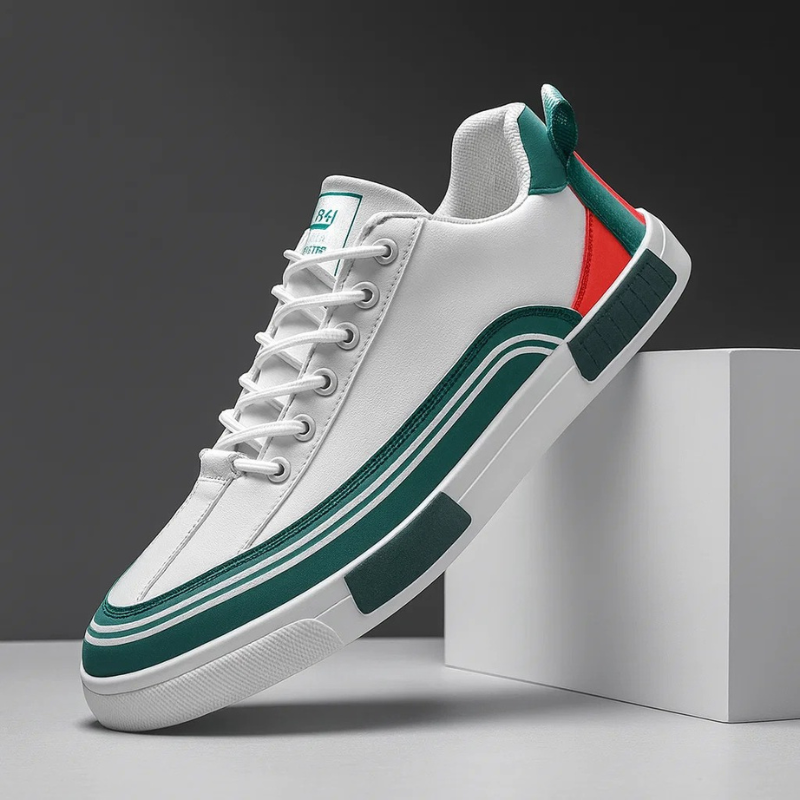 Dominic Men’s Leather Sneakers – Genuine Italian Leather Casual Shoes