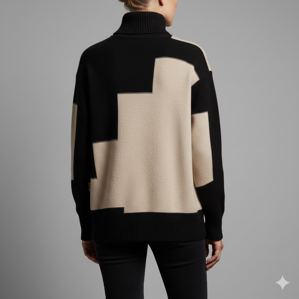 Mélanie Women’s Turtleneck Sweater – Soft Knit Pullover with Warm Ribbed Texture