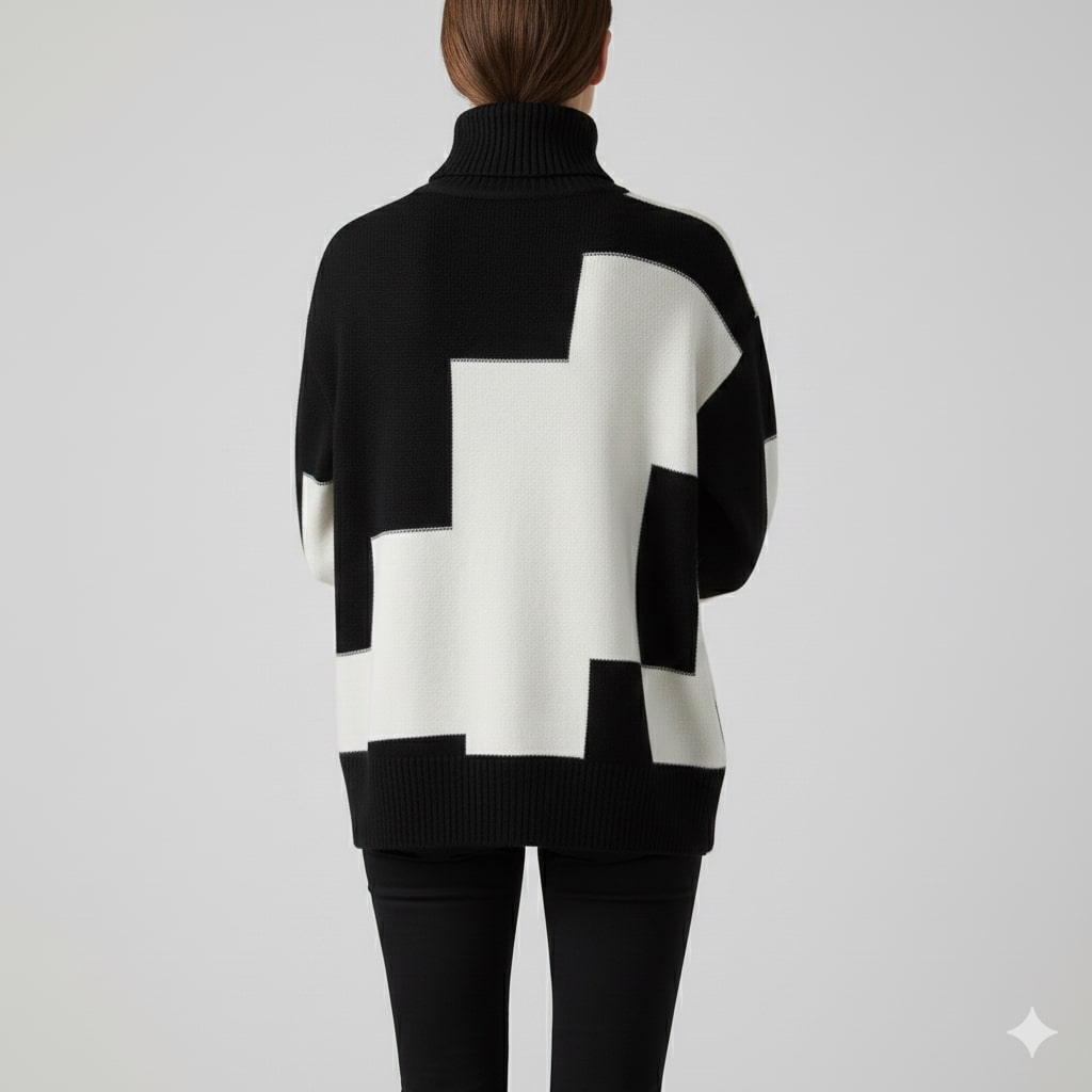 Mélanie Women’s Turtleneck Sweater – Soft Knit Pullover with Warm Ribbed Texture