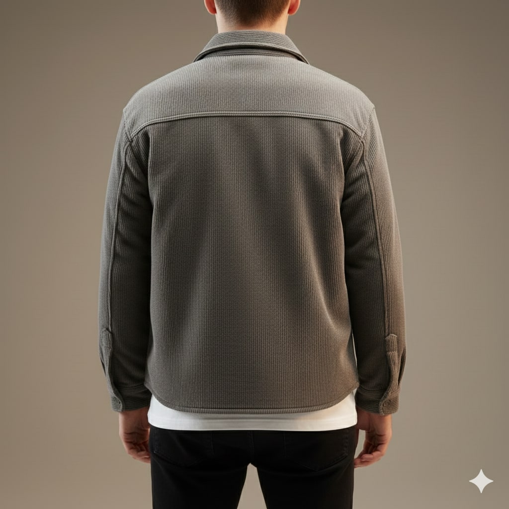 Roman Men’s Corduroy Shirt Jacket – Egyptian Cotton Sherpa-Lined Outerwear for Cold Weather