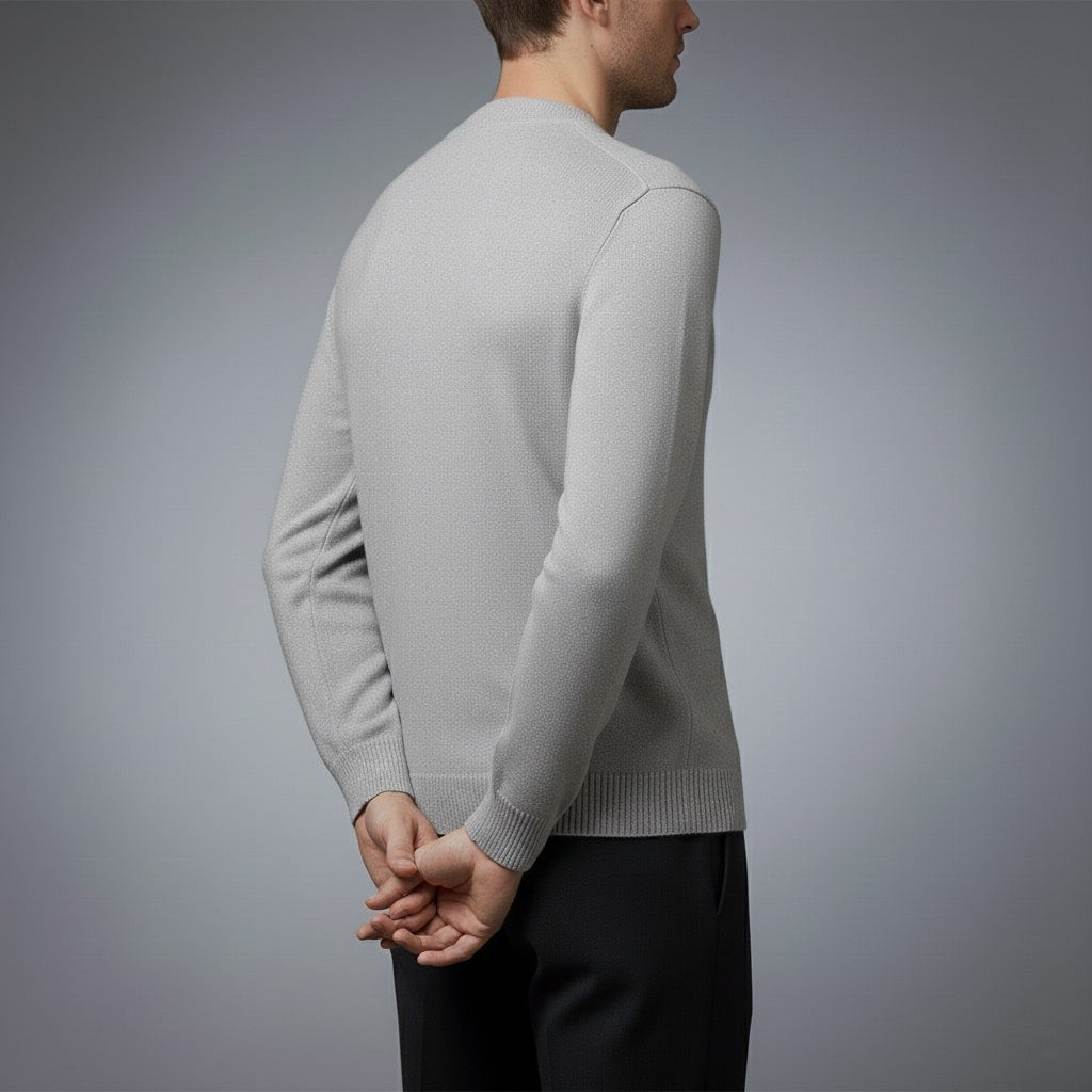 Hudson Men’s Pullover Sweater – Ultra-Soft Knit Jumper with Stand Collar Detail