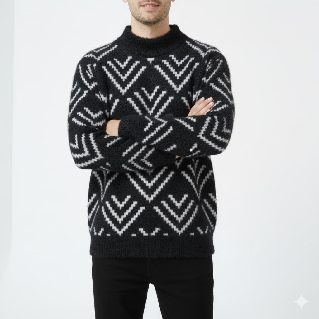 Rémi Men’s Knit Sweater – Plush Winter Pullover for Layered Warmth