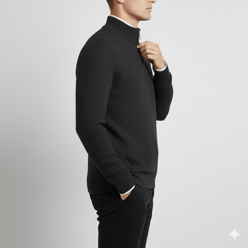 Guillaume Men’s Quarter-Zip Sweater – Soft Knit Pullover with Lightweight Layerable Comfort