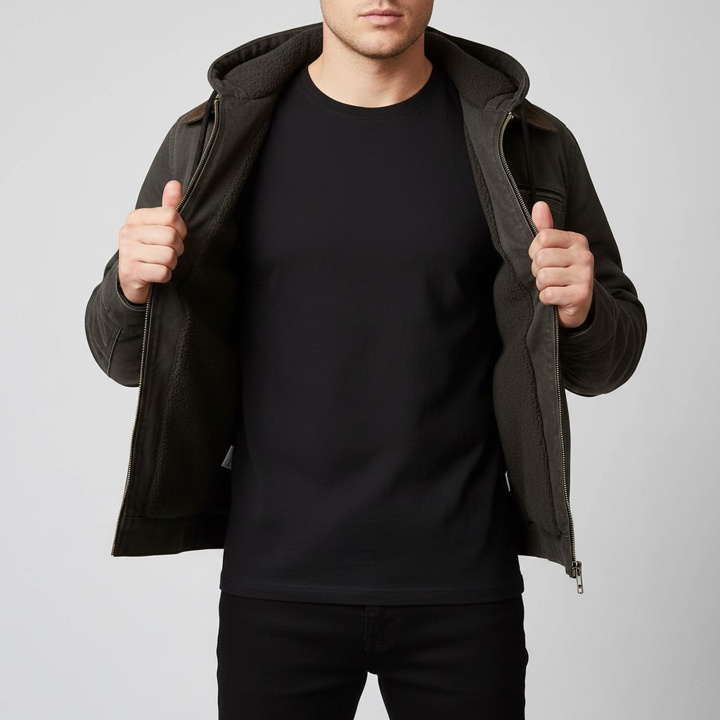 Arthur Men’s Hooded Jacket – Lightweight Windbreaker Jacket with Fleece Lining