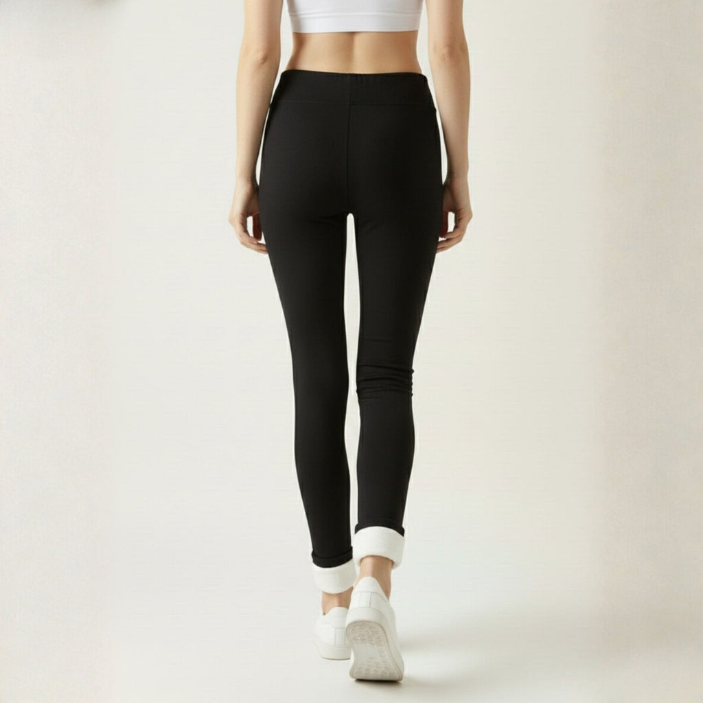 Ivana Women’s Fleece-Lined Leggings – Stretchy Winter Warmth Fleece-Lined Tights