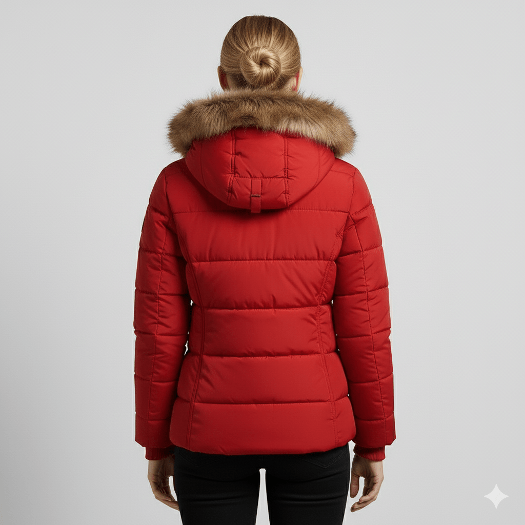 Zuzanna Women’s Puffer Jacket – Quilted Winter Coat with Detachable Fur Hood