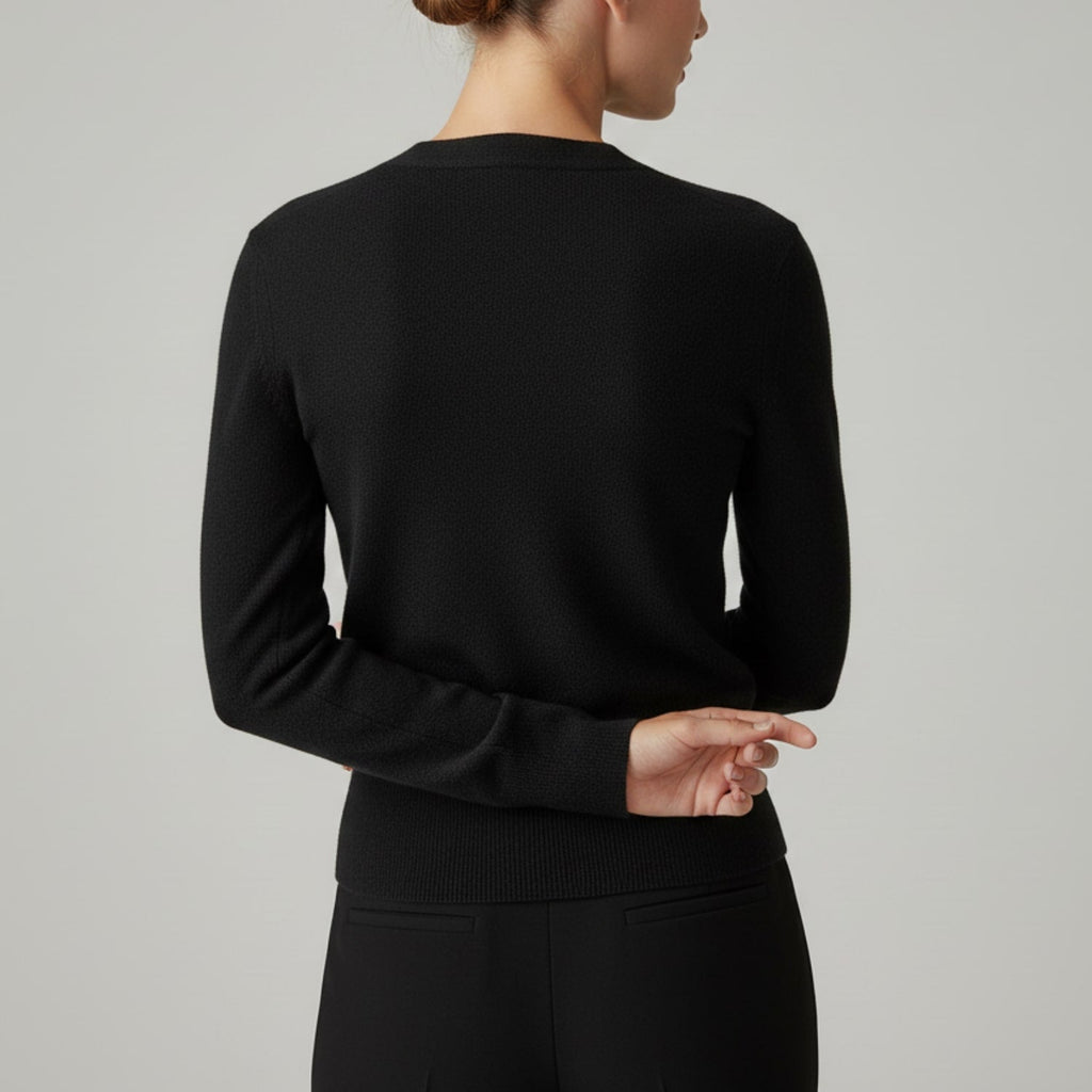 Charlotte Women’s Knit Sweater – Crossover Front Pullover with Soft Texture & Fitted Hem