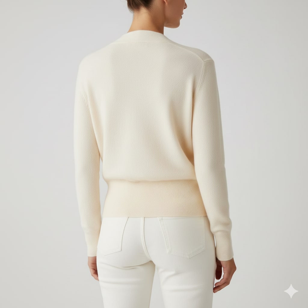 Charlotte Women’s Knit Sweater – Crossover Front Pullover with Soft Texture & Fitted Hem