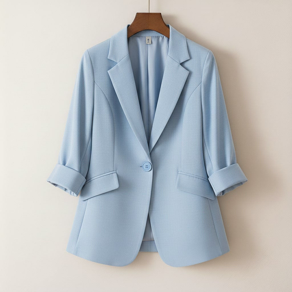 Lucia Women’s Linen-Blazer – Silky Structured Tailored Fit for Wrinkle-Resistant Style