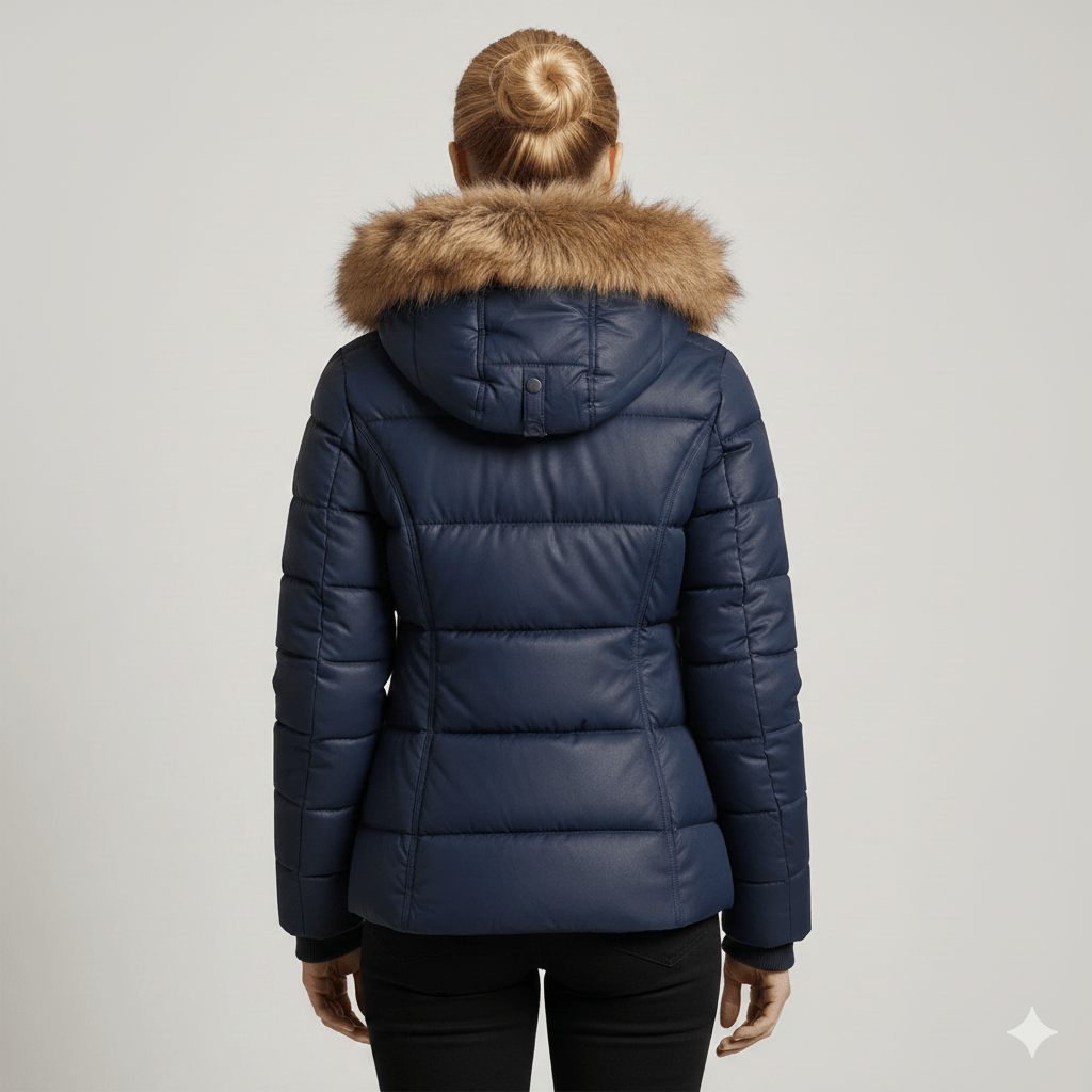 Zuzanna Women’s Puffer Jacket – Quilted Winter Coat with Detachable Fur Hood
