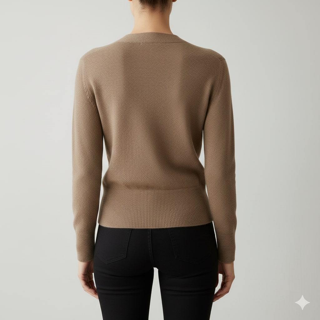 Charlotte Women’s Knit Sweater – Crossover Front Pullover with Soft Texture & Fitted Hem