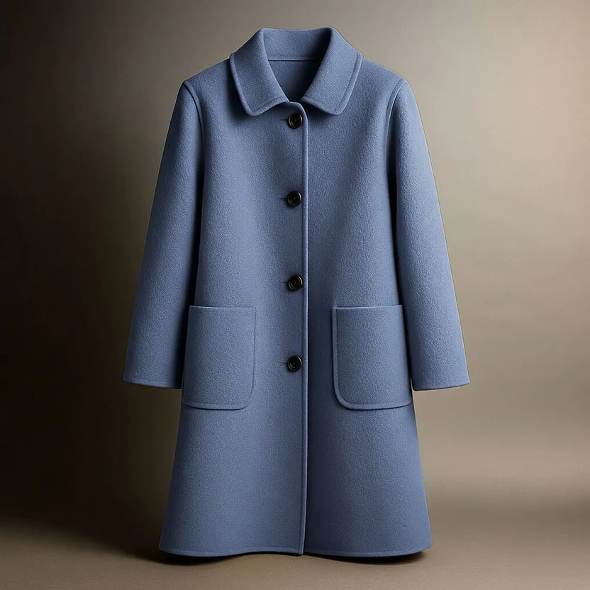 Léonie Women’s Wool Coat – Virgin Wool Overcoat with Tailored Straight Cut