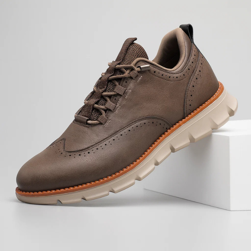 Mario Men’s Leather Sneakers – Genuine Leather with Lightweight Cushioned Sole