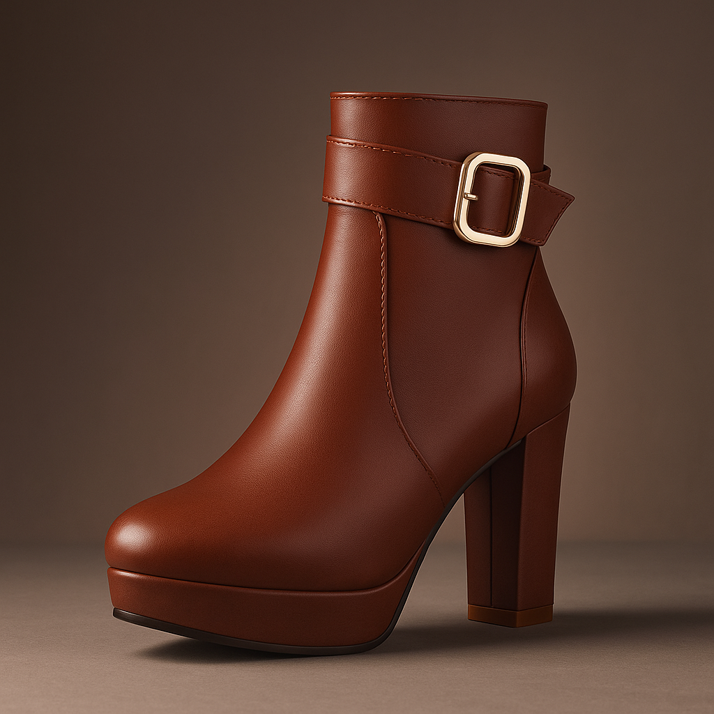 Louise Women’s Platform Boots – Cushioned Comfort High Heeled Ankle Boots