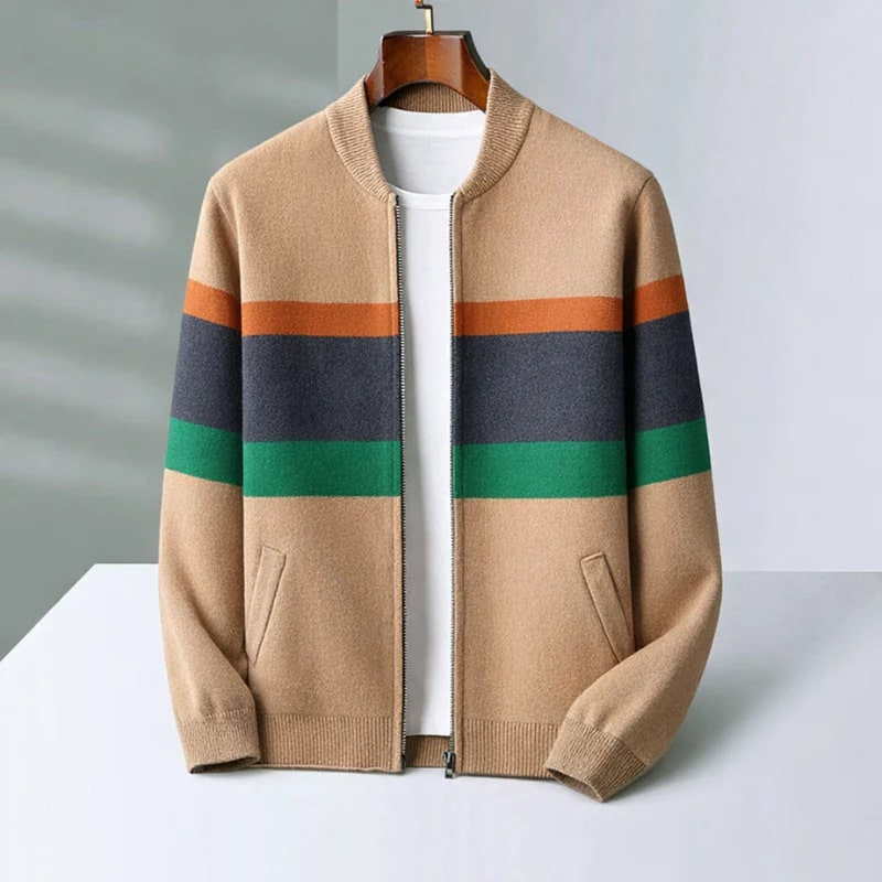 Matteo Men’s Zip Up Jacket – Soft Knit Lightweight Jacket for Cold Weather