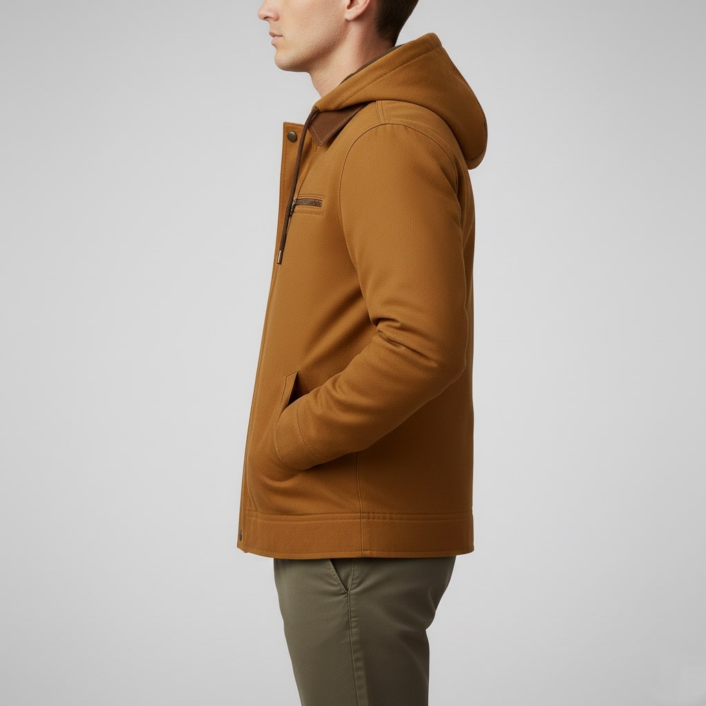 Arthur Men’s Hooded Jacket – Lightweight Windbreaker Jacket with Fleece Lining