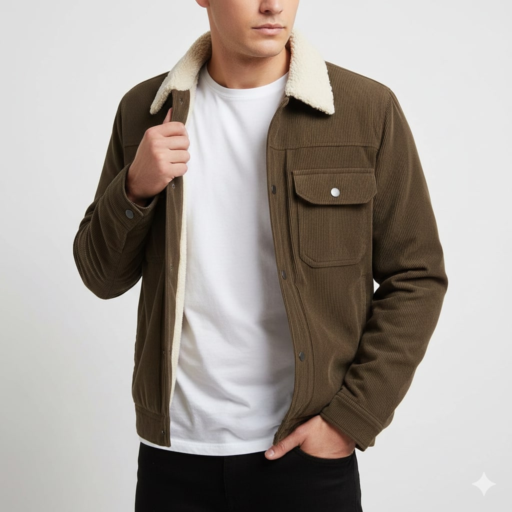 Nicolò Men’s Corduroy Fleece Jacket