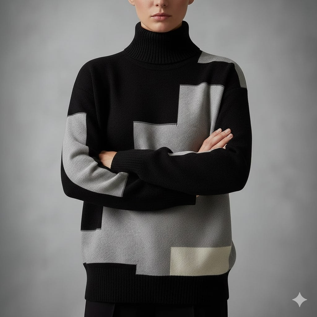 Mélanie Women’s Turtleneck Sweater – Soft Knit Pullover with Warm Ribbed Texture