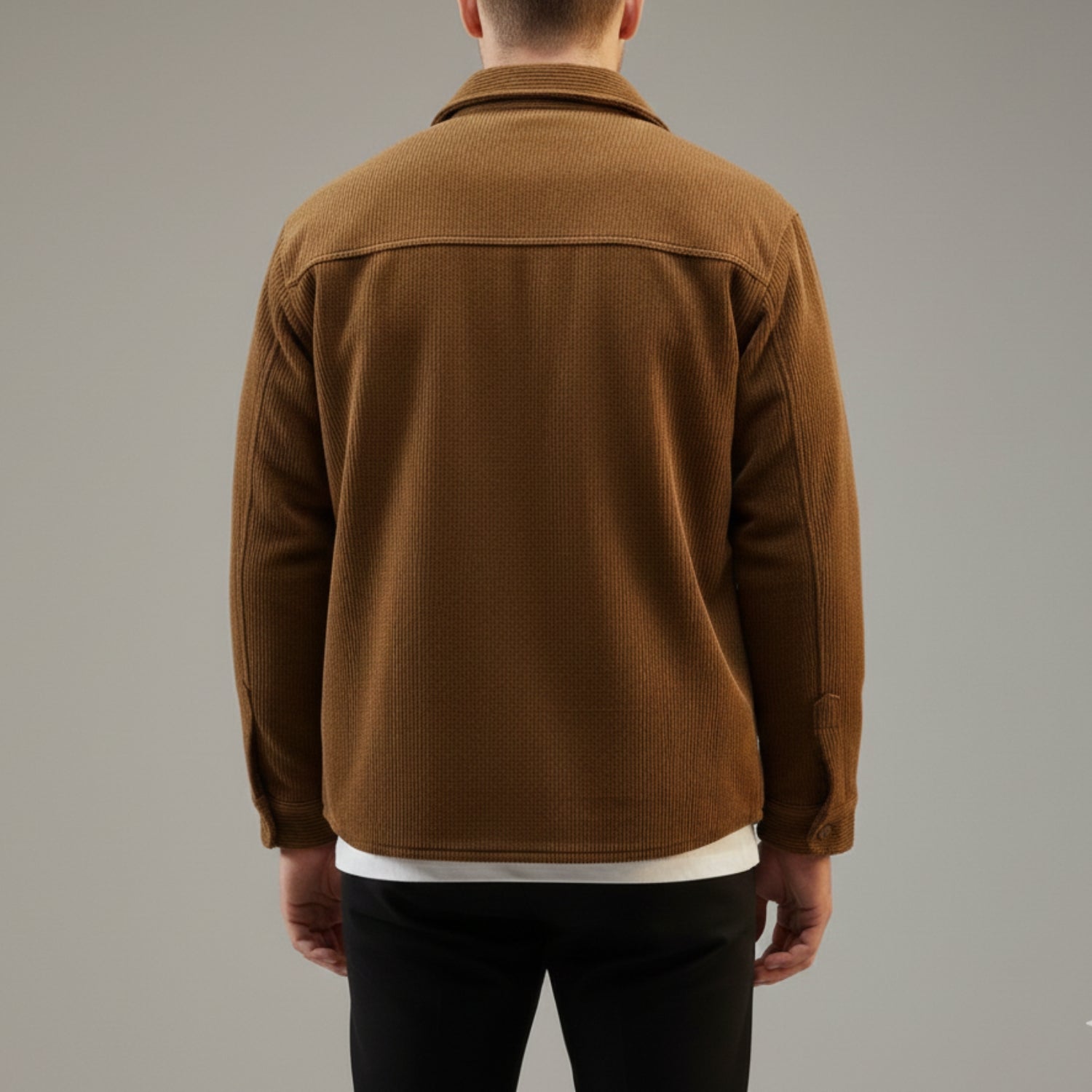 Roman Men’s Corduroy Shirt Jacket – Egyptian Cotton Sherpa-Lined Outerwear for Cold Weather