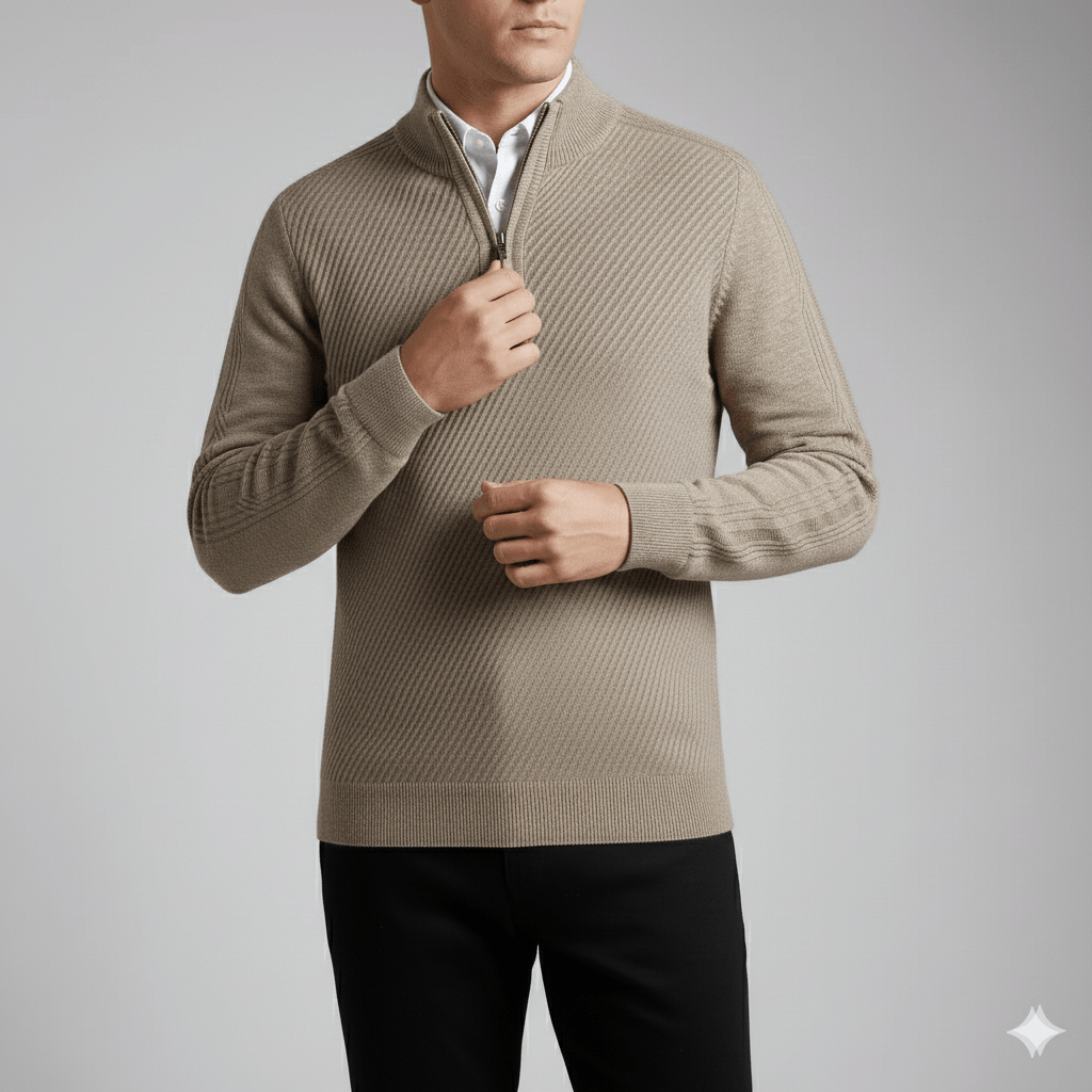 Guillaume Men’s Quarter-Zip Sweater – Soft Knit Pullover with Lightweight Layerable Comfort