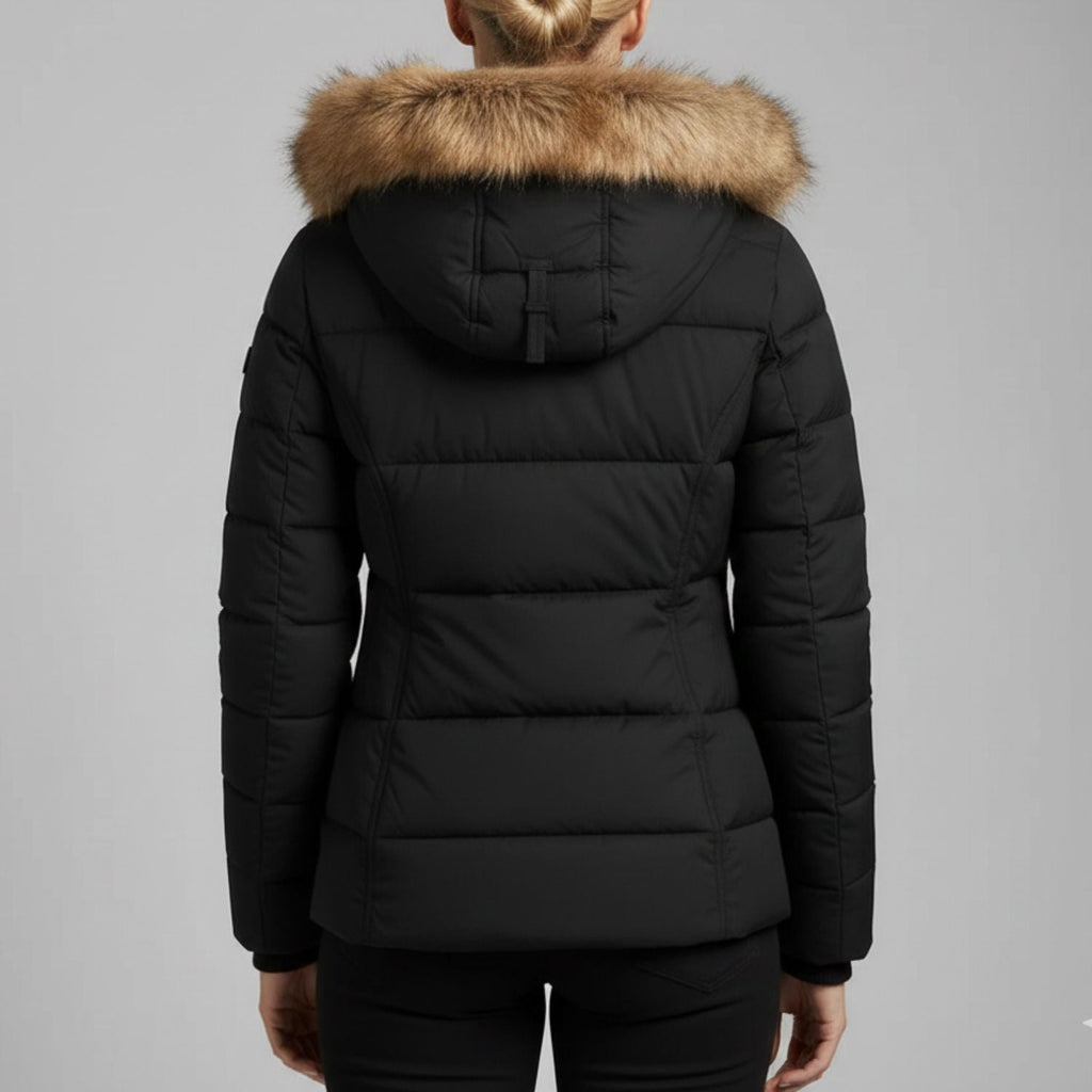 Zuzanna Women’s Puffer Jacket – Quilted Winter Coat with Detachable Fur Hood