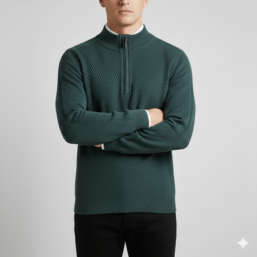 Guillaume Men’s Quarter-Zip Sweater – Soft Knit Pullover with Lightweight Layerable Comfort