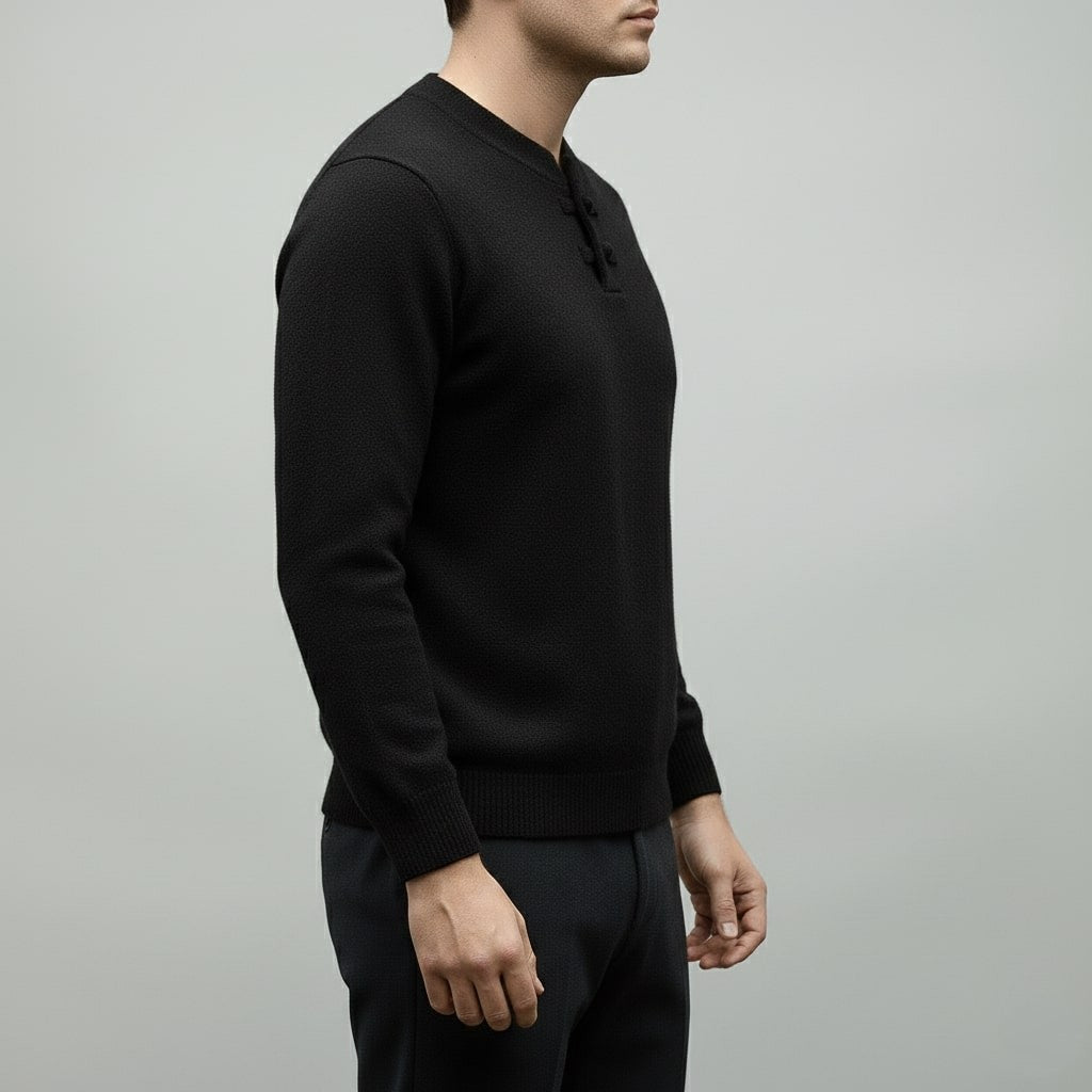 Hudson Men’s Pullover Sweater – Ultra-Soft Knit Jumper with Stand Collar Detail