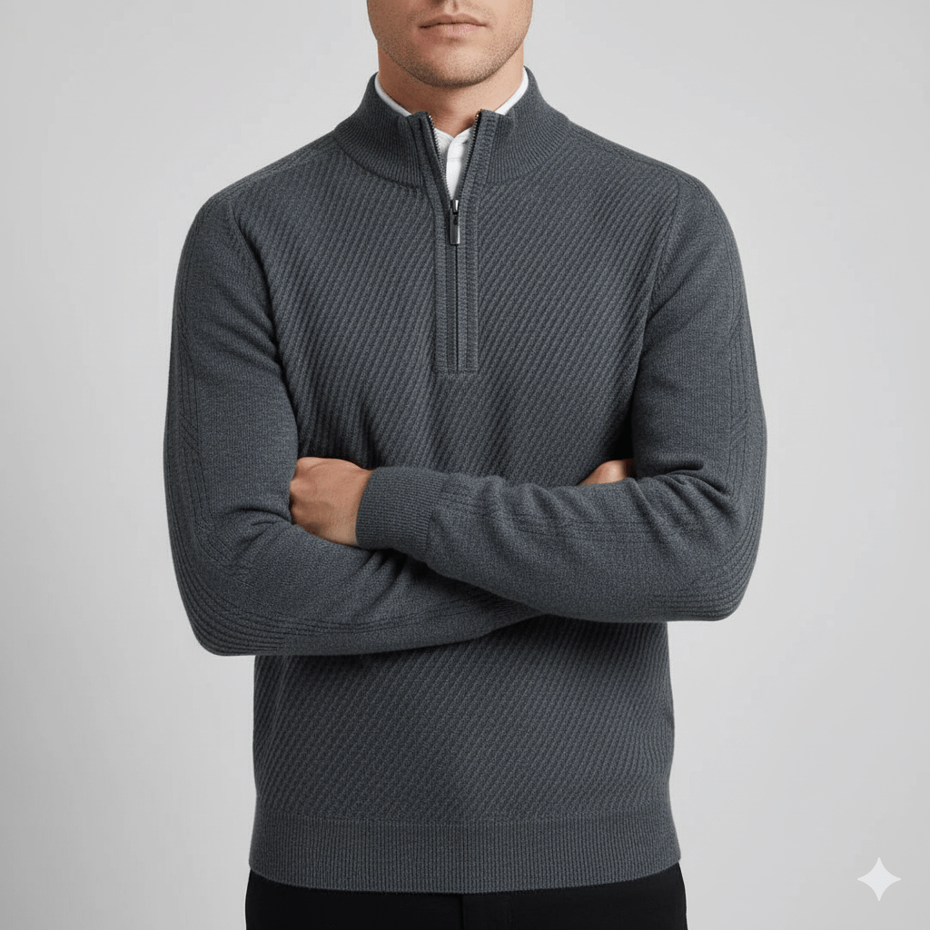 Guillaume Men’s Quarter-Zip Sweater – Soft Knit Pullover with Lightweight Layerable Comfort