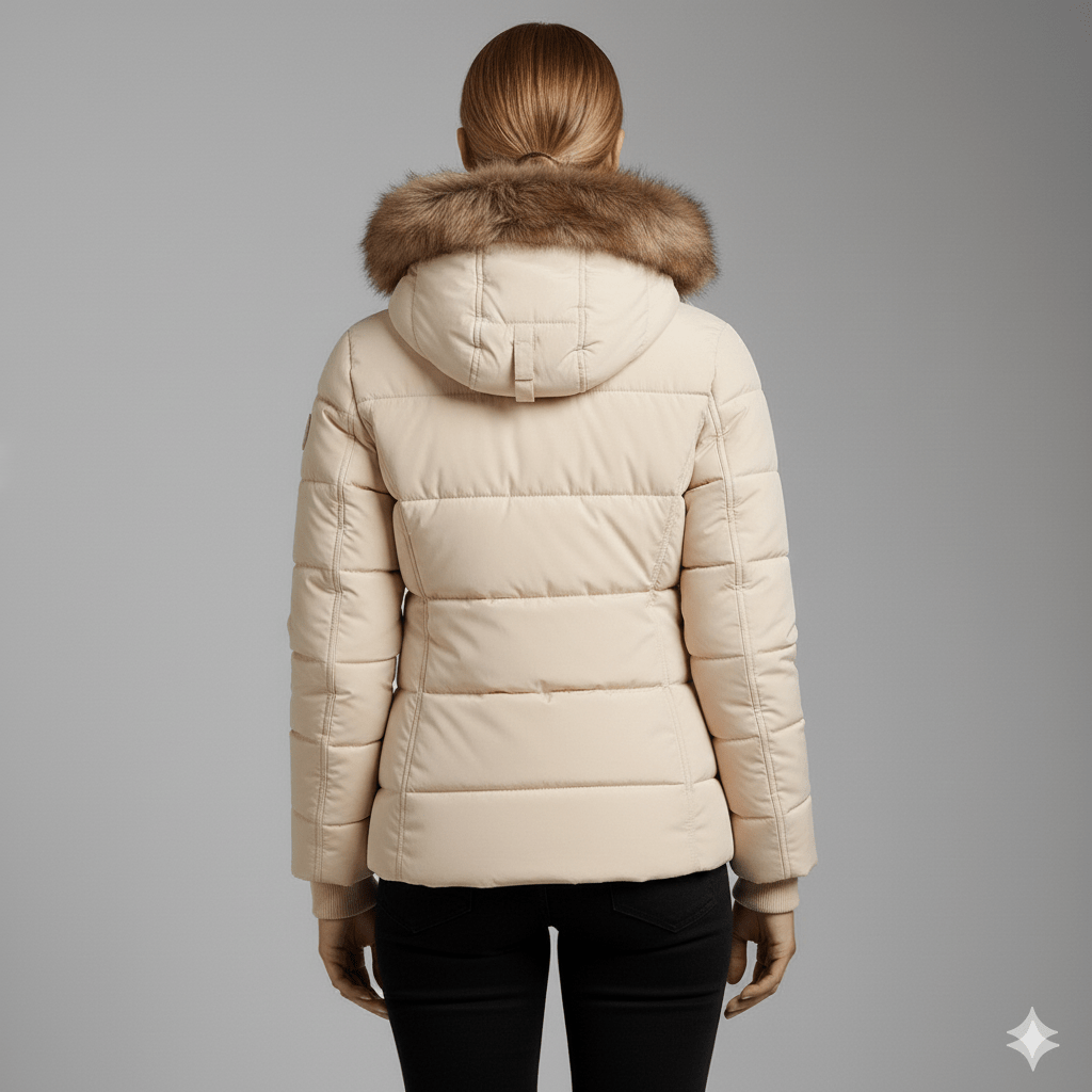 Zuzanna Women’s Puffer Jacket – Quilted Winter Coat with Detachable Fur Hood