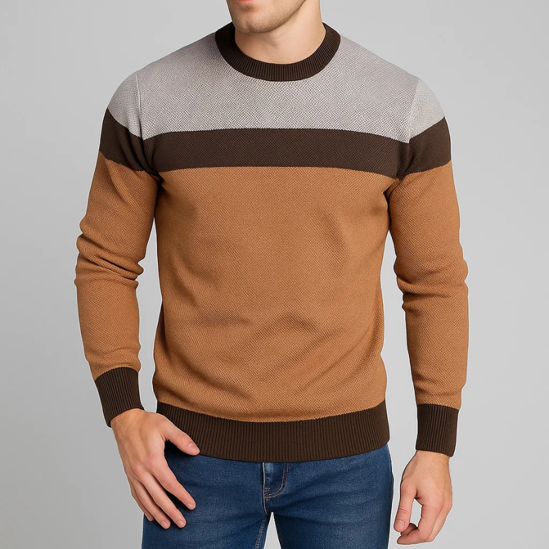 Milan Men’s Sweater – Crew Neck Soft Cotton Knit Sweater