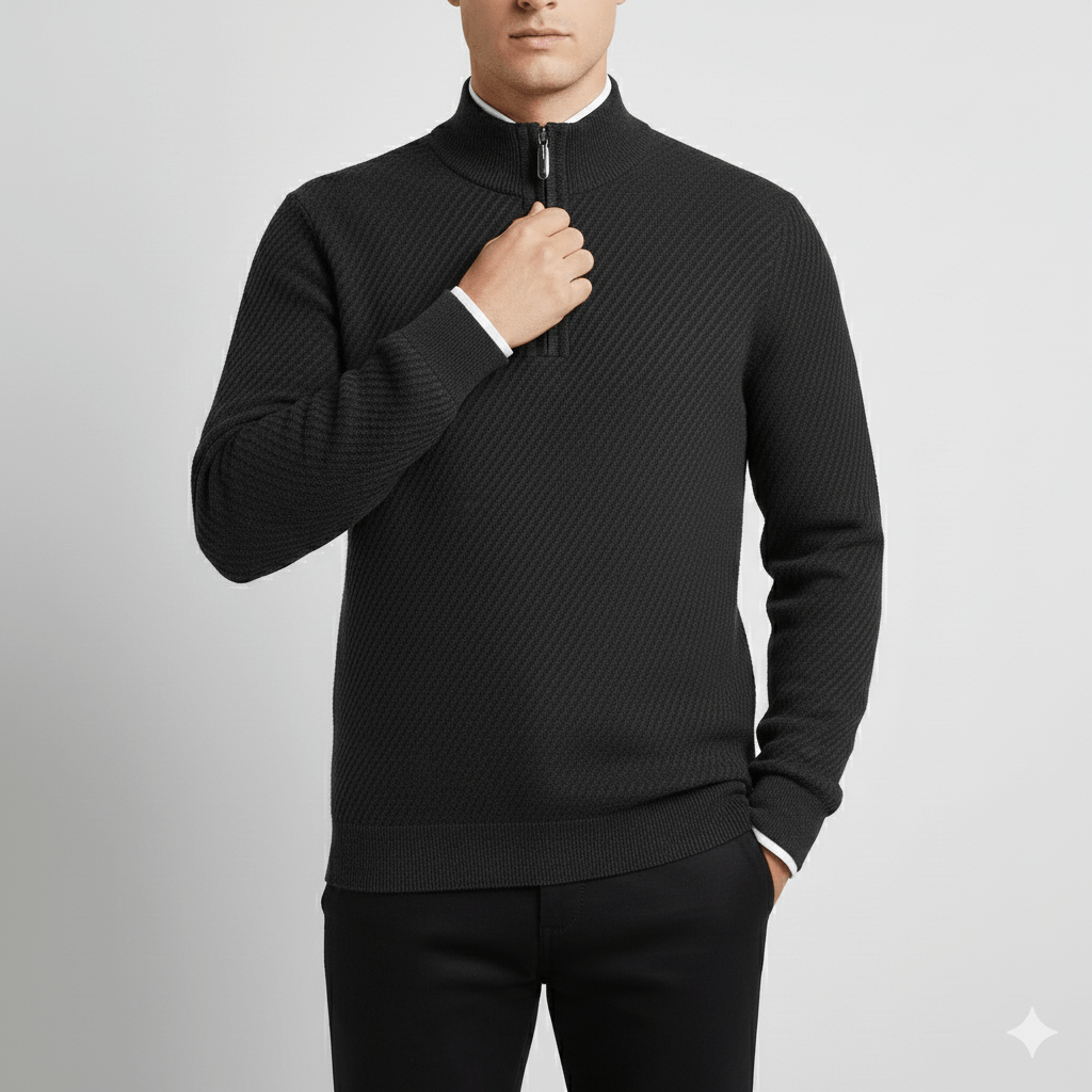 Guillaume Men’s Quarter-Zip Sweater – Soft Knit Pullover with Lightweight Layerable Comfort