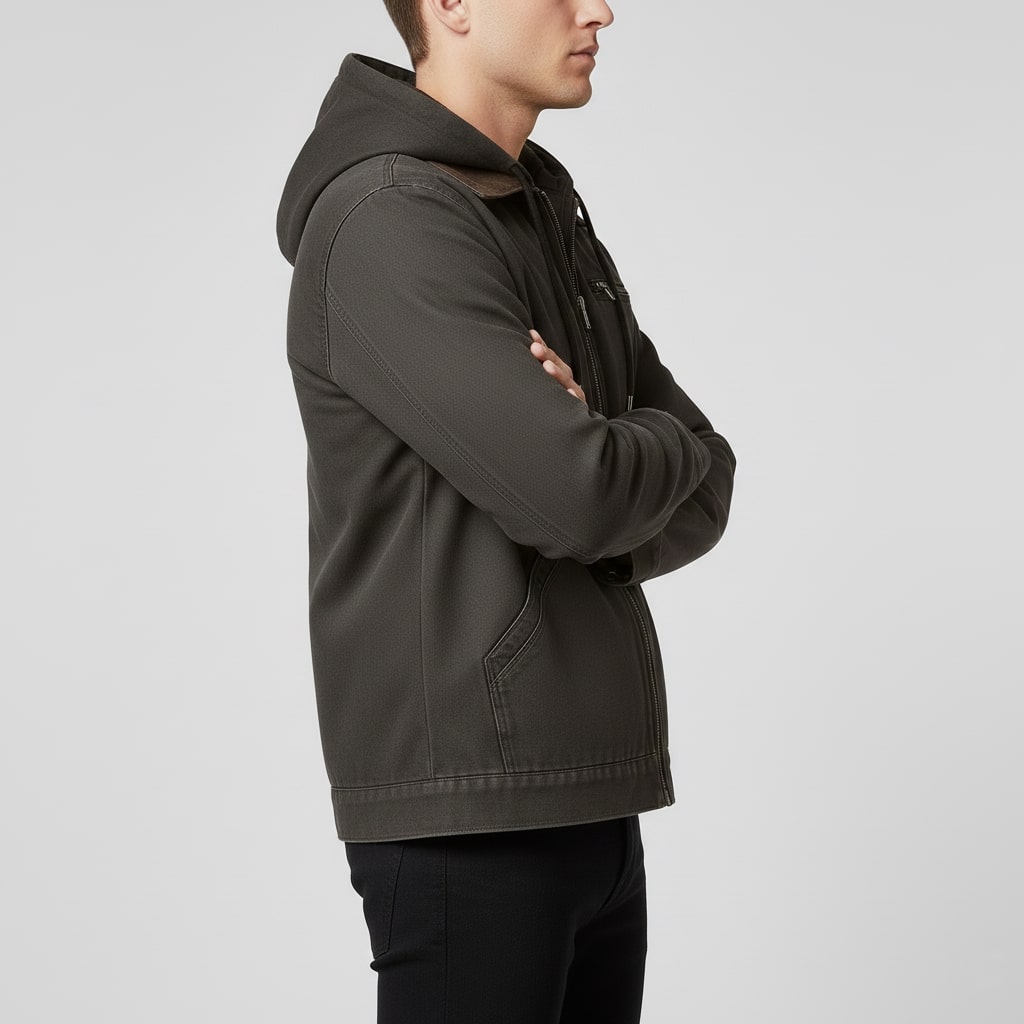 Arthur Men’s Hooded Jacket – Lightweight Windbreaker Jacket with Fleece Lining