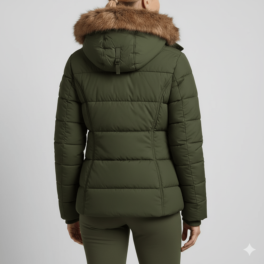 Zuzanna Women’s Puffer Jacket – Quilted Winter Coat with Detachable Fur Hood