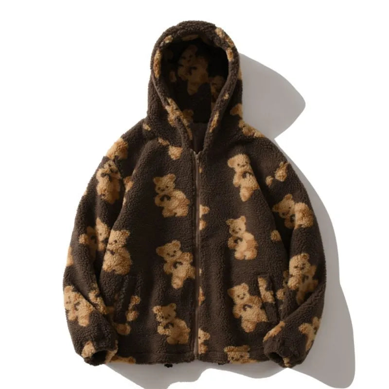 Jade Women’s Sherpa Jacket – Oversized Fleece Hooded Teddy Jacket with Full Zip