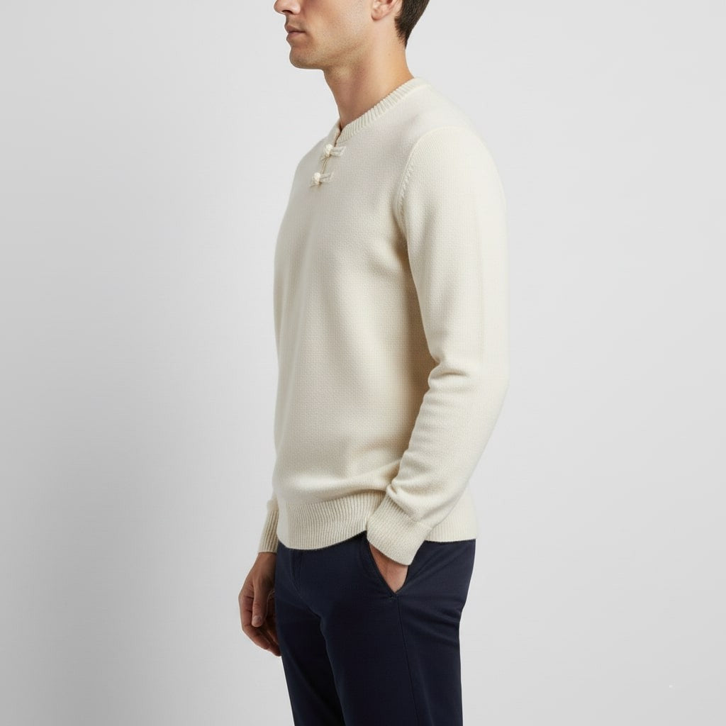 Hudson Men’s Pullover Sweater – Ultra-Soft Knit Jumper with Stand Collar Detail