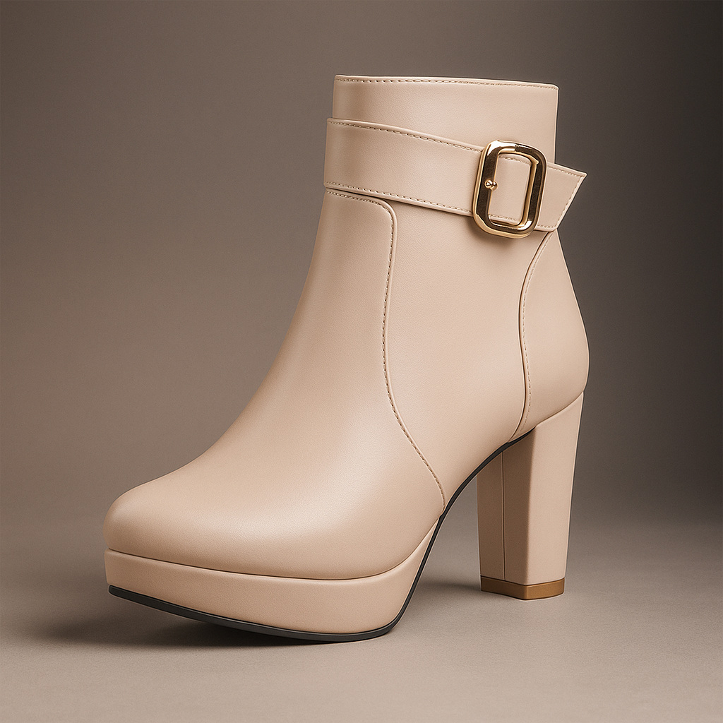 Louise Women’s Platform Boots – Cushioned Comfort High Heeled Ankle Boots