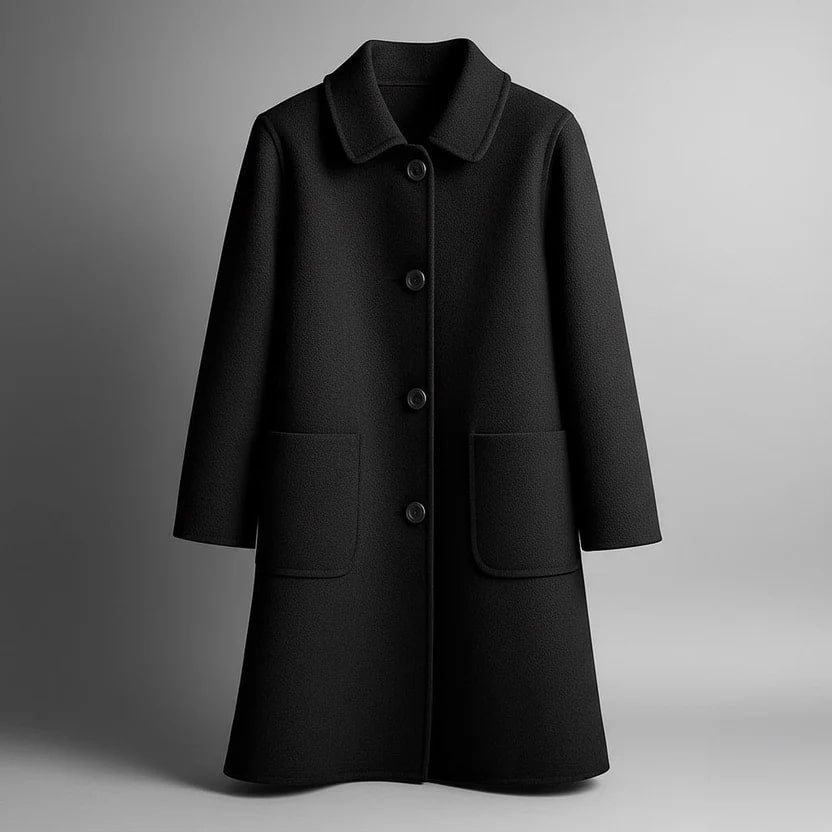 Léonie Women’s Wool Coat – Virgin Wool Overcoat with Tailored Straight Cut