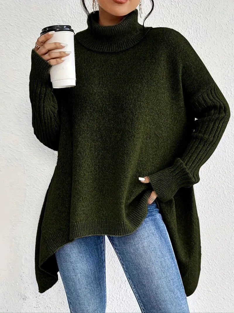Alona Women’s Turtleneck Sweater – Relaxed Oversized Fit in Cashmere Blend