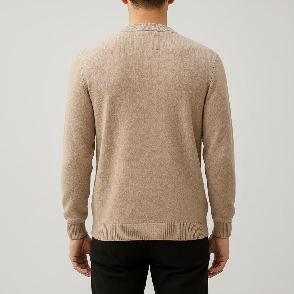 Hudson Men’s Pullover Sweater – Ultra-Soft Knit Jumper with Stand Collar Detail
