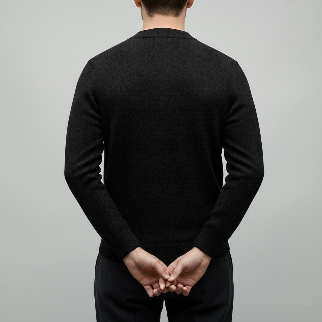 Hudson Men’s Pullover Sweater – Ultra-Soft Knit Jumper with Stand Collar Detail