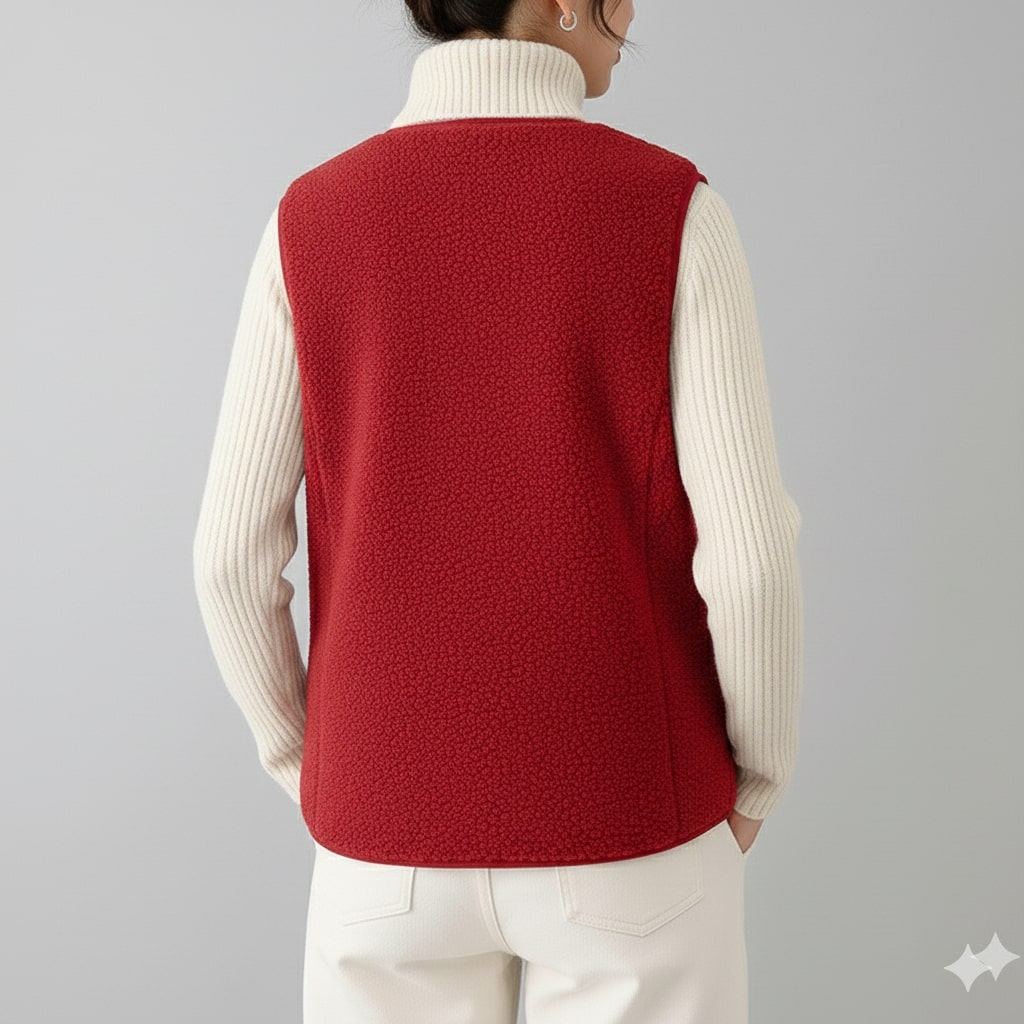 Estelle Women’s Fleece Vest – Plush Shearling Vest Lightweight Layer