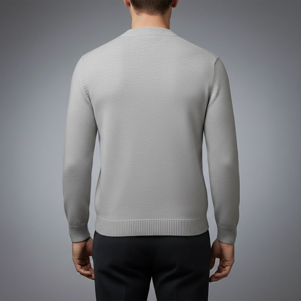Hudson Men’s Pullover Sweater – Ultra-Soft Knit Jumper with Stand Collar Detail