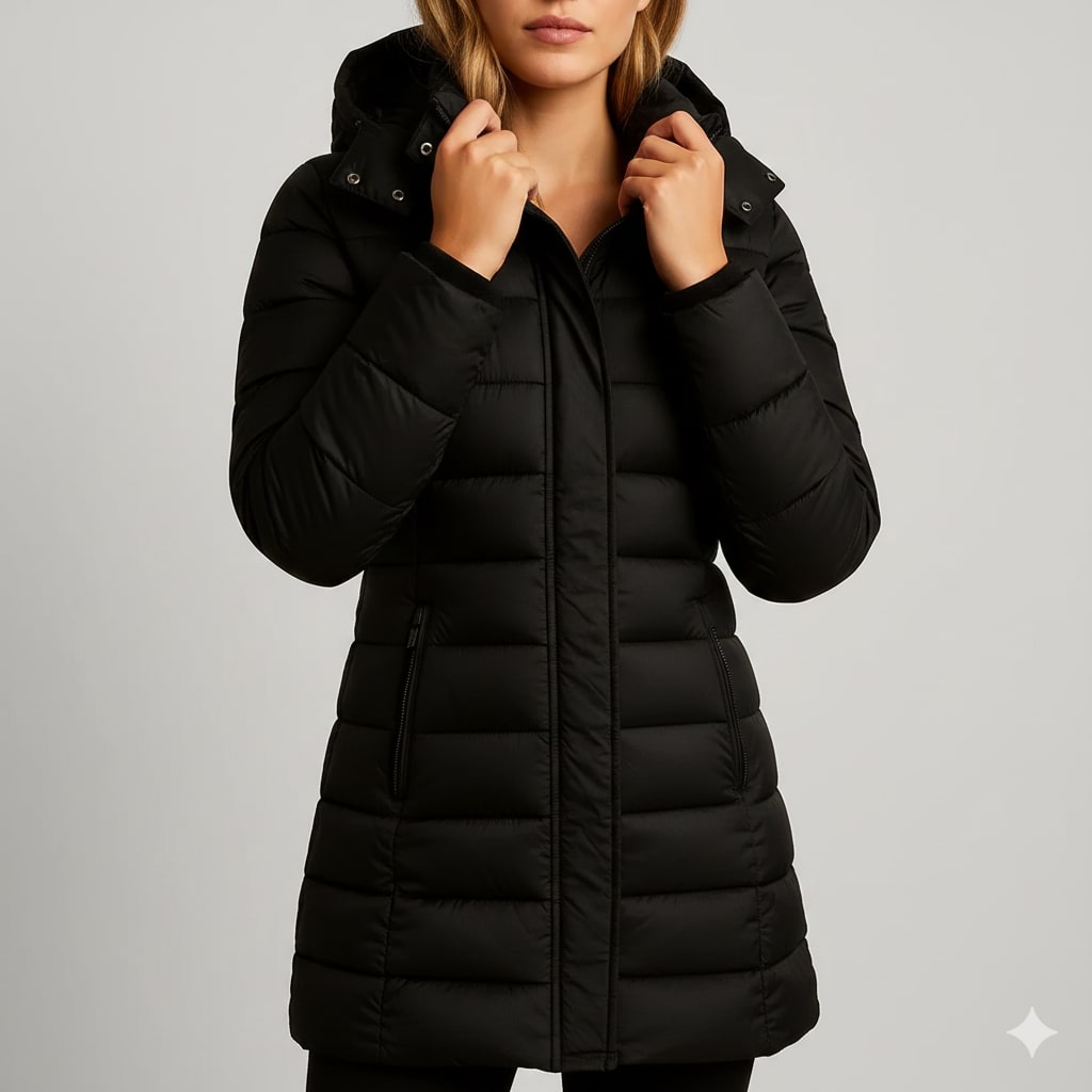 Agnieszka Women’s Puffer Jacket – Quilted Hooded Lightweight Winter Coat
