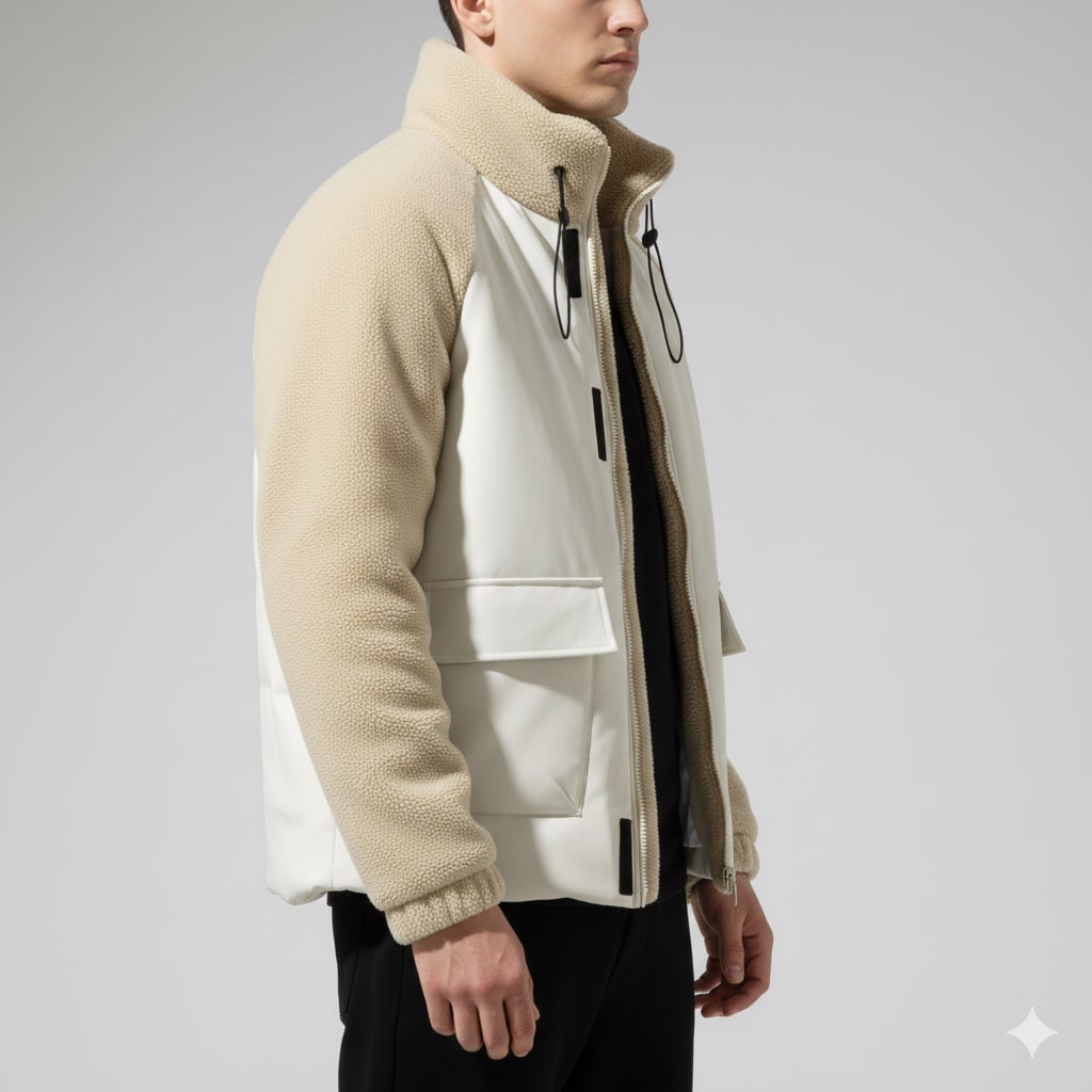 Diego Men’s Fleece Jacket – Hybrid Sherpa Zip Up Jacket