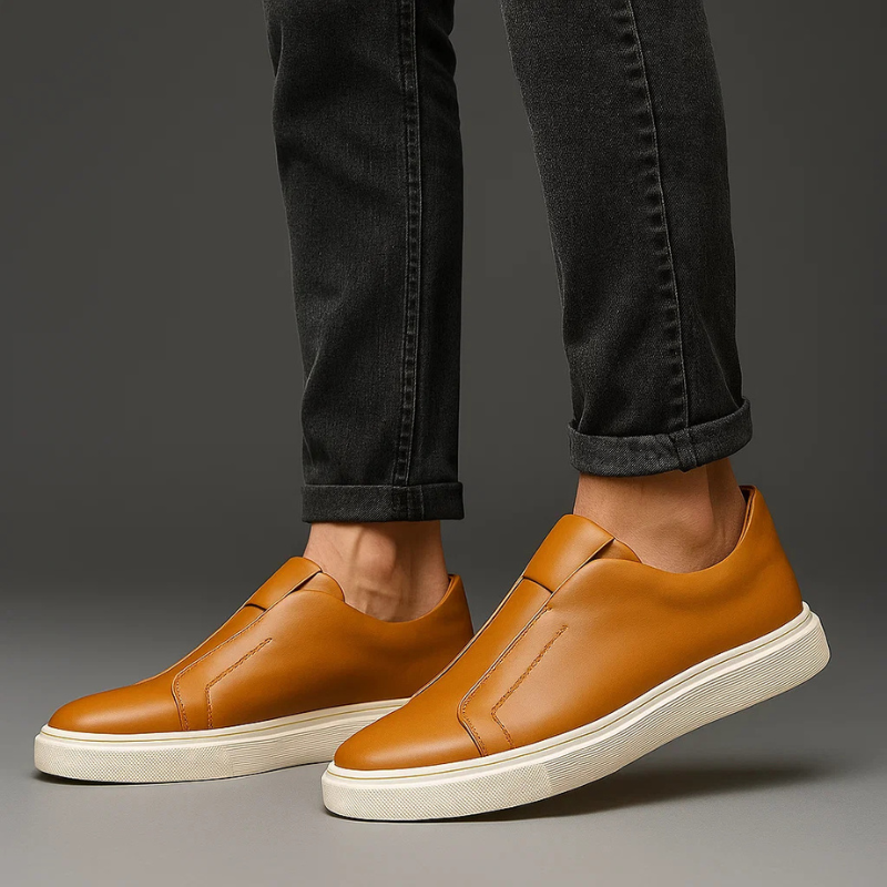 Giorgio Men’s Casual Shoes – Leather Slip-On Sneakers with Cushioned Comfort