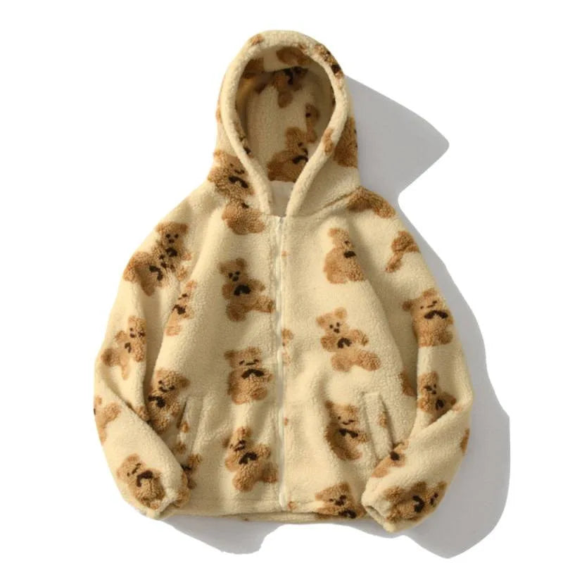 Jade Women’s Sherpa Jacket – Oversized Fleece Hooded Teddy Jacket with Full Zip