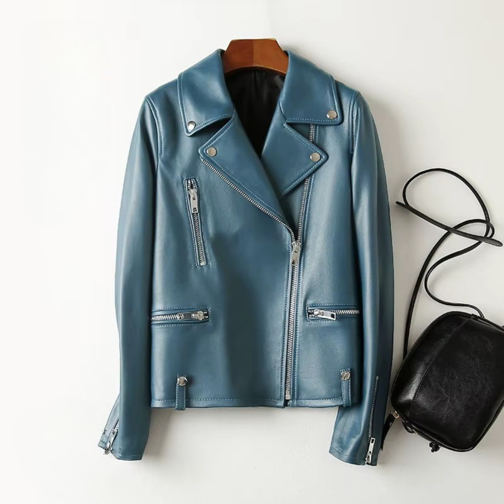 Elin Women’s Leather Jacket – Smooth Leather with Tailored Structured Fit