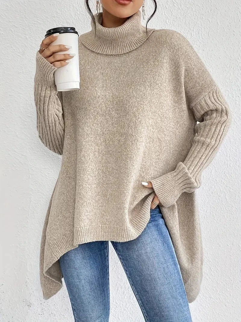 Alona Women’s Turtleneck Sweater – Relaxed Oversized Fit in Cashmere Blend