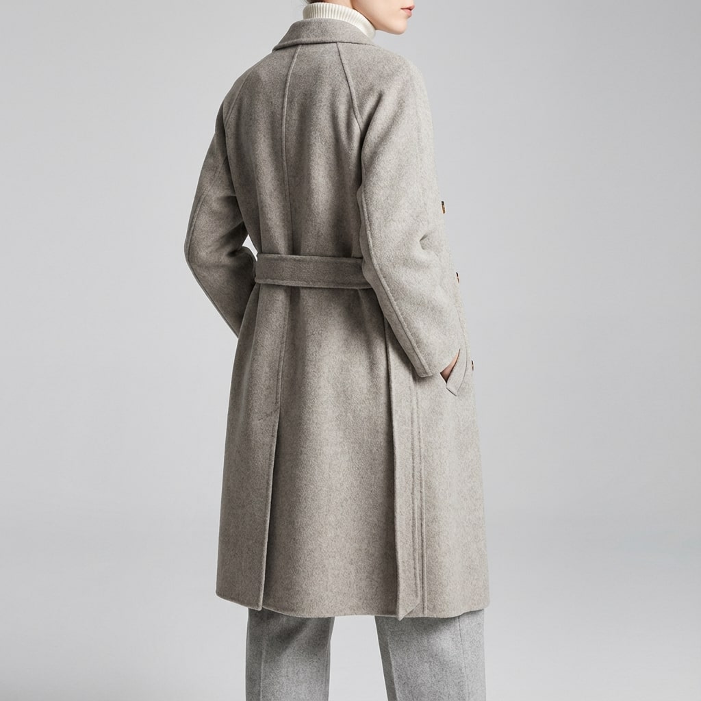 Camila Women’s Cashmere Wrap Coat – Double-Breasted Wool Outerwear with Belted Waist