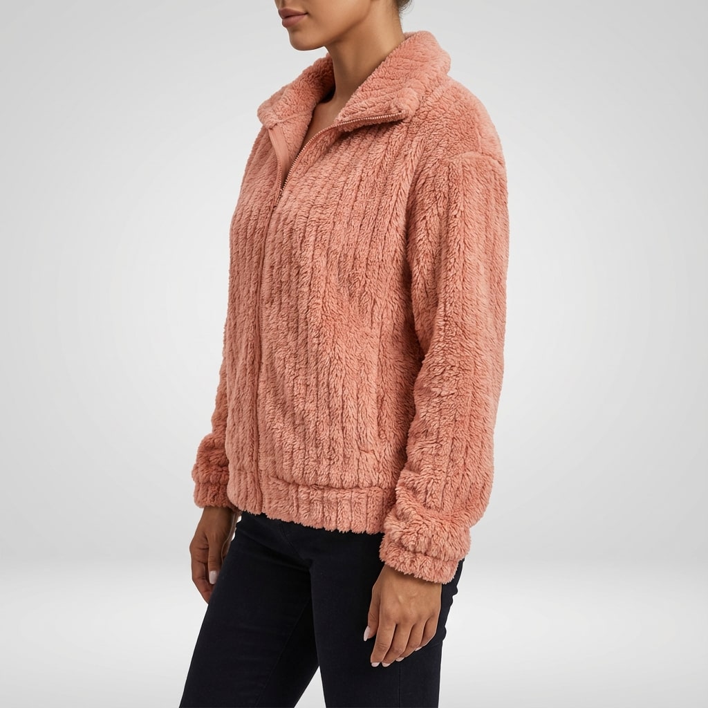 Leyla Women’s Faux Fur Jacket – Elegant Plush Outerwear for Winter Layering